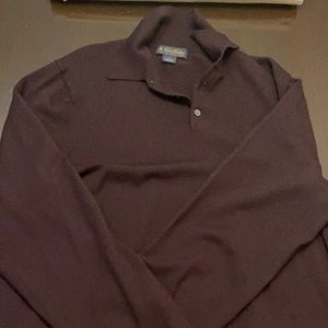 Brooks brother large merino wool sweater burgundy